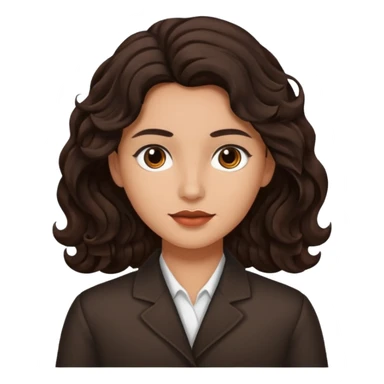 Piel morena con cabello castaño oscuro ondulado sticker