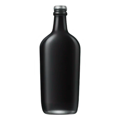 flat bottle of black alcohol drink sticker