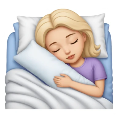 A girl sleeping in bed  sticker