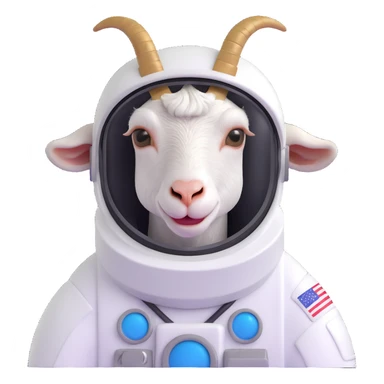goat astronaut with helmet sticker