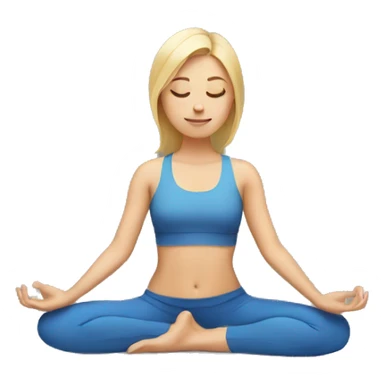 Blonde girl doing yoga  sticker