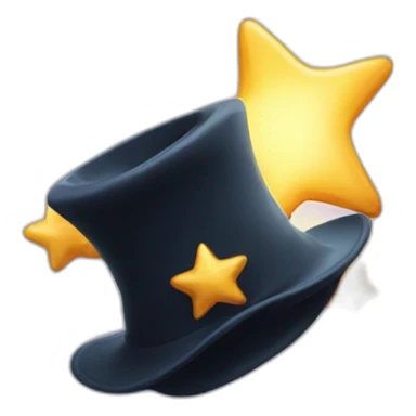 star jumping out of a magic hat without face sticker