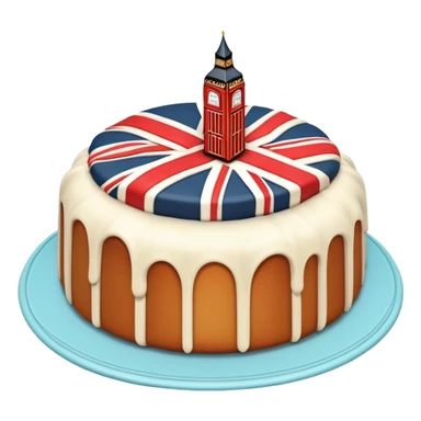A delicious pound cake with London-inspired decorations sticker