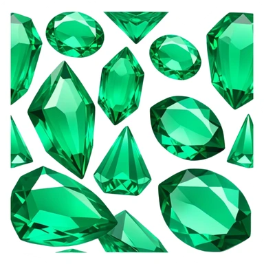 Cinematic Realistic Emerald Emoji, Deep and lush, with a vibrant green hue that catches light, creating a brilliant, sparkling effect across its polished surface. The facets of the gem catch the light in rich, deep reflections, radiating a sense of luxury and nature. Soft glowing outline, capturing the essence of natural beauty and timeless elegance in a vivid emerald. sticker