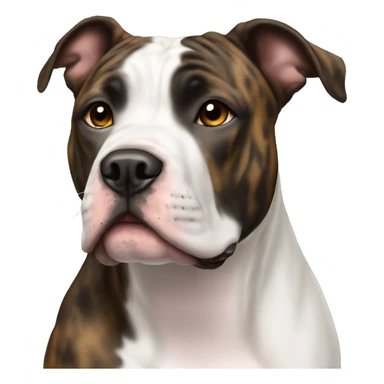 Black and Blonde Brindle Female American Staffordshire with brown eyes sticker