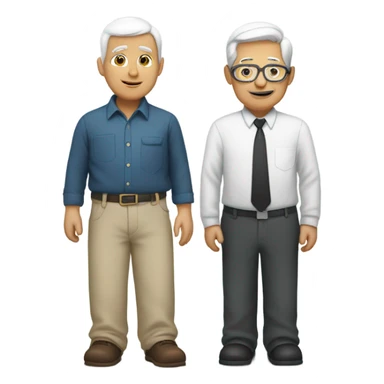 white heart with black outline and a boy with his grandpa in the middle sticker