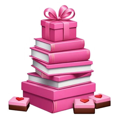 pink light romance books and chocolates sticker