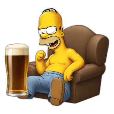 Simpson qui boit une bière sticker