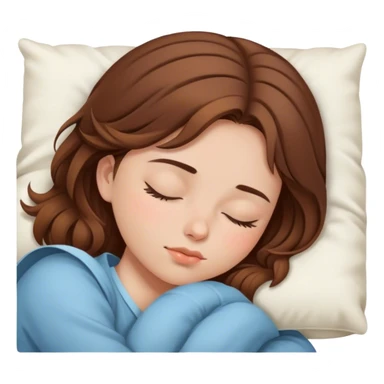Menina de cabelos castanho dormindo aesthetic sticker