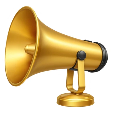 create a emoji of loudspeaker in gold color which based on this->📢
no！ too reallity. just like those emmoji sticker