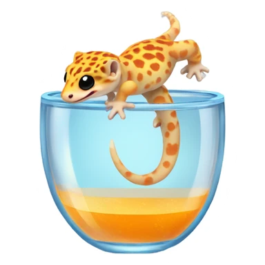orange leopard gecko in a glass cup sticker