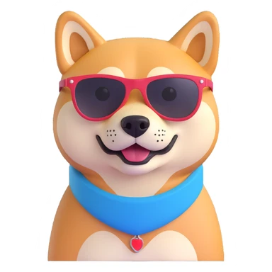 shiba inu wearing sunglasses, full body sticker