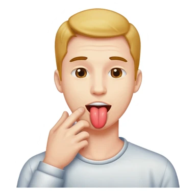 Guy holding neck with tongue out sticker