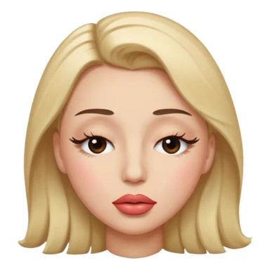 Eyes closed with big lips and big eyelashes  sticker