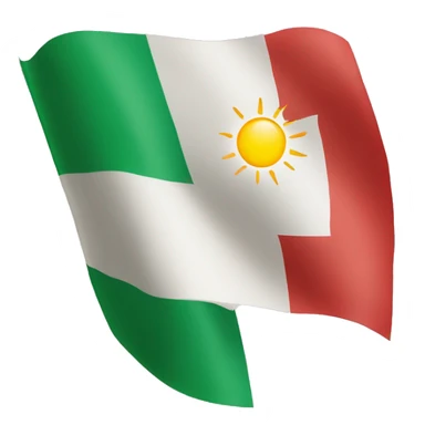Red white green flag with a sun in the middle sticker