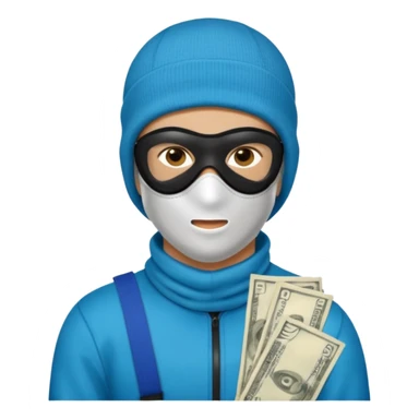 young man with a skimask doing a Money spread sticker