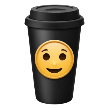 takeaway coffee cup black with black lid sticker