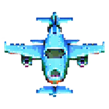airplane pixel art sticker