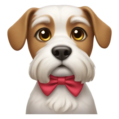 dog wearing a bow  sticker