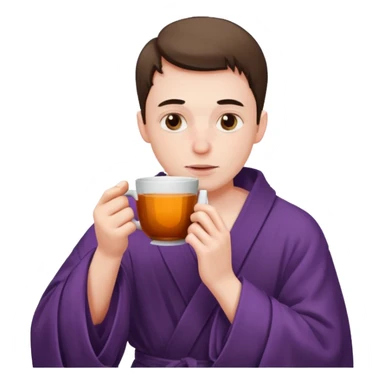 sick man drinking hot drink sticker