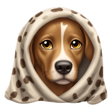 Brown catahoula leopard dog covered in a blanket sticker
