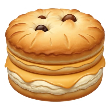 plain extra fluffy round biscuit, soft and airy sticker