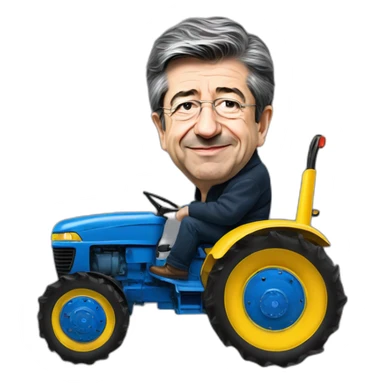 jean luc melenchon dans un tracteur sticker