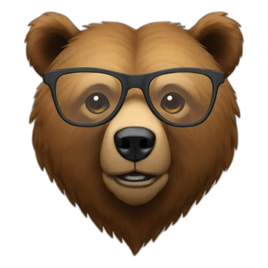 Grizzly head with glasses cool sticker
