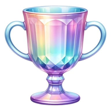 Sparkly glossy Pastel iridescent glass crystal glass cup sticker