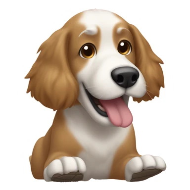 dog licking feet sticker