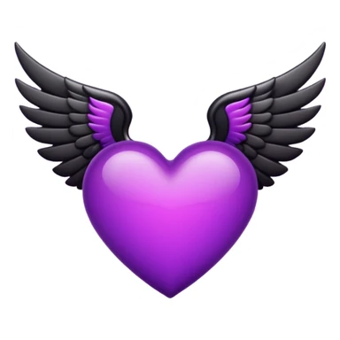 heart with black wings and deep purple glow sticker