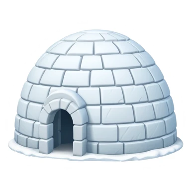 igloo with snow covered half of the top sticker