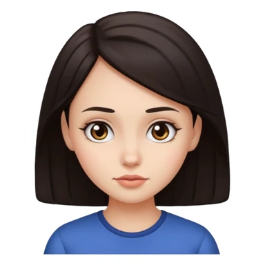 Big forehead girl dark hair sticker