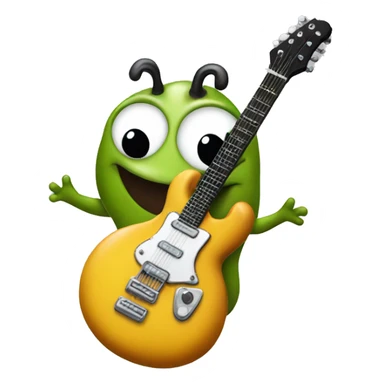 Happy slug playing electric guitar sticker