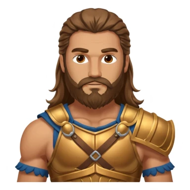 ancient greek warrior with long hair and beard sticker