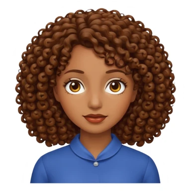 hazme una mujer crespa con el pelo cafe  sticker