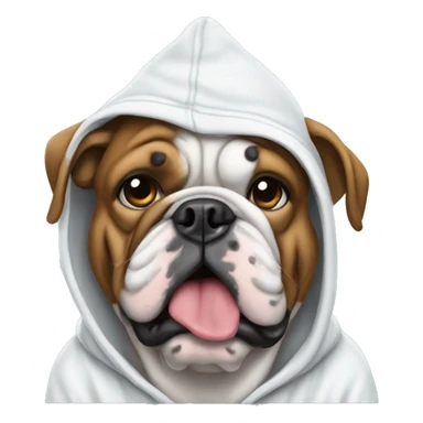Bulldog wearing a hoodie sticker