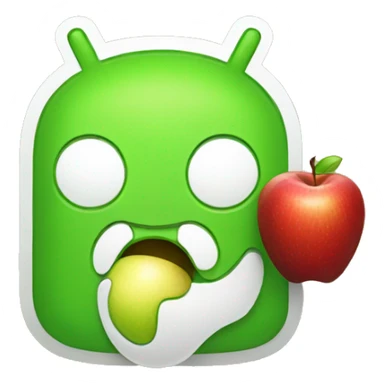 Android eating an apple sticker