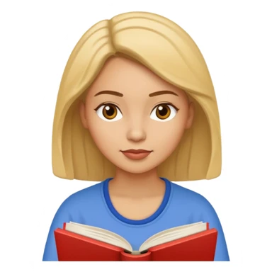 light skinned woman reading a book sticker