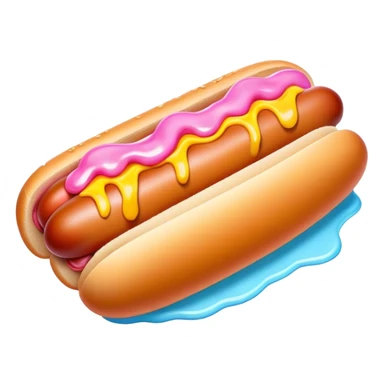 Melting neon ice cream hot dog  sticker