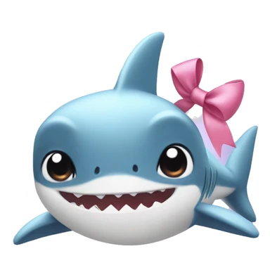 Baby shark with a bow on her head sticker