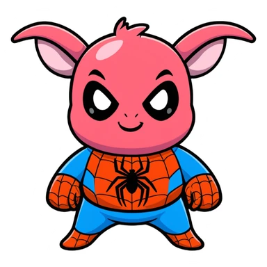 Spider-Ham face, cartoon style, bold colors sticker