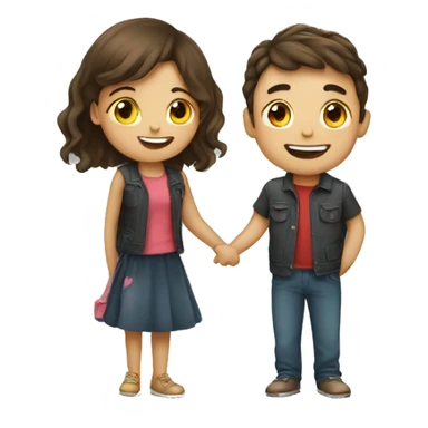 Boy and girl love sticker