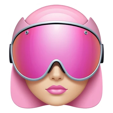 pink mirrored shield visor glasses with reflective surface, high fashion Y2K design sticker
