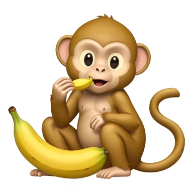 monkey eating banana sticker