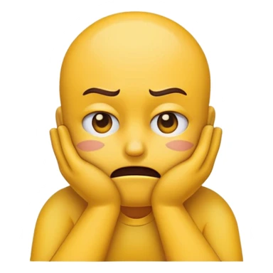 Can do an emoji face that looks stressed and annoyed with hands gripping in neck sticker