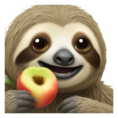 sloth eating an apple sticker