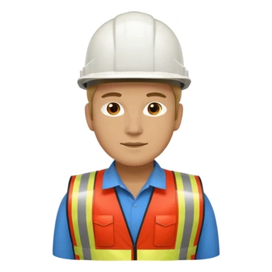 Arquitecto con casco blanco pero con chaleco de color rojo y cinta reflectiva de color dorado, no utilices el color anaranjado sticker