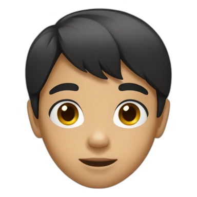 black hair asian kid sticker