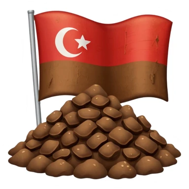 Indonesian flag but poop in mid in flag sticker